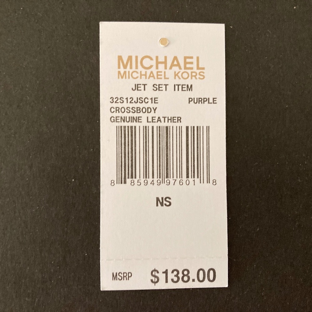 Michael Kors Purple Snake Embossed Leather Jet Set Crossbody Bag/32S12JSC1E/NEW - Picture 9 of 9